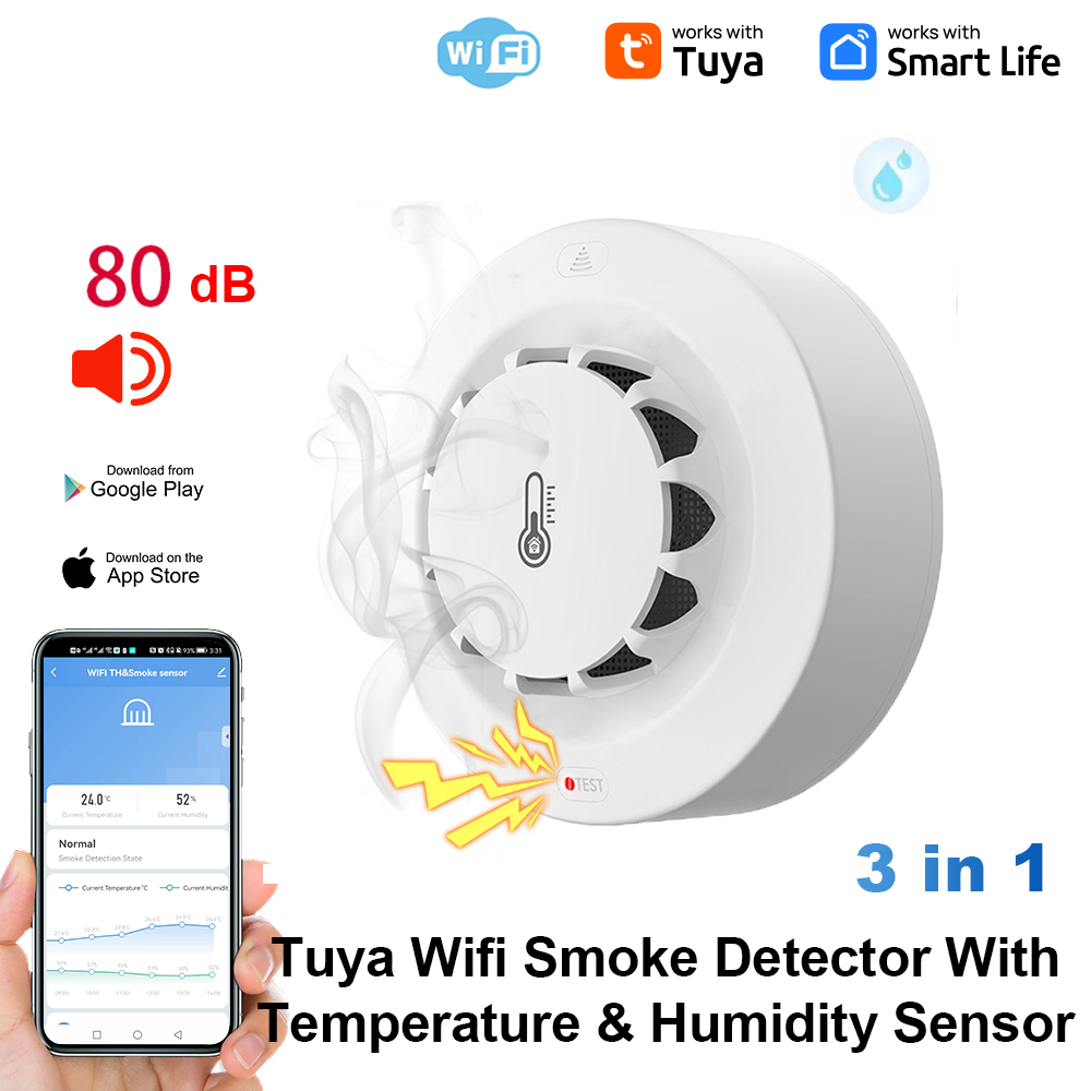 Home Security With Alarm - Датчик температуры и влажности Tuya WiFi,