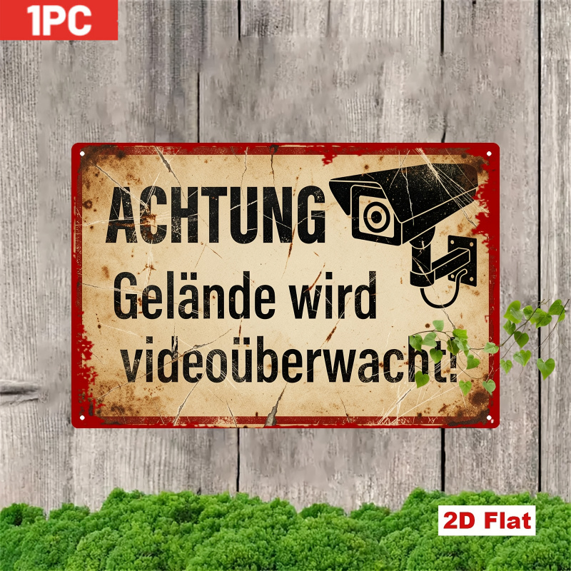 Home Yard Security Cameras - Винтажная табличка CIFBUY с предупреждением о