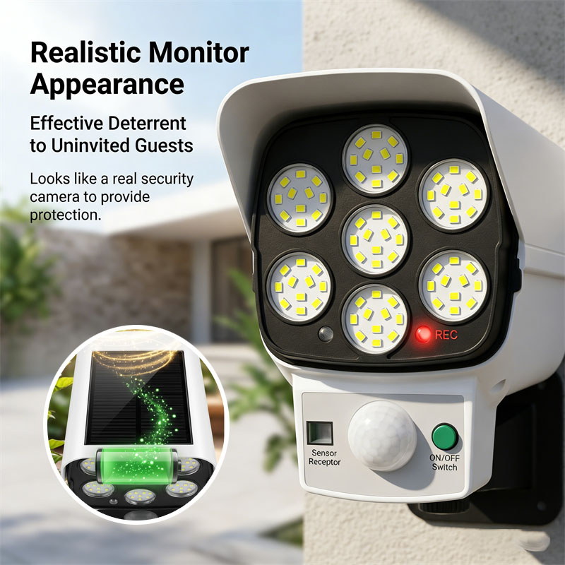 Home Yard Security Cameras - Солнечная камера-имитация с датчиком движения, светодиодным