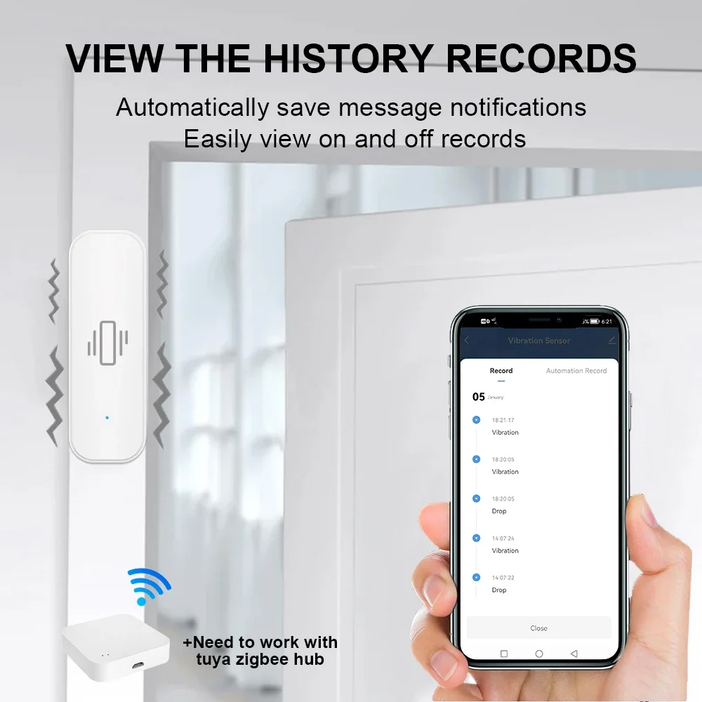Умный датчик вибрации ZigBee,  – обзор и цена Home Security With Alarm